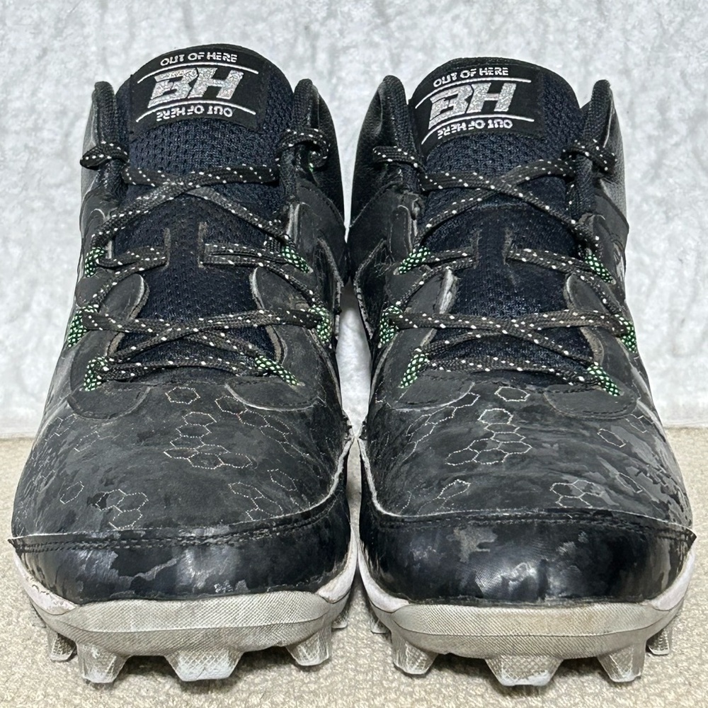 Under Armour Mens Black Harper Mid RM Baseball Softball Cleats Shoes SZ US 10.5 - Picture 3 of 11